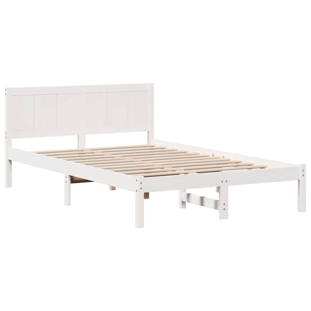 Bettgestell Weiß 120 x 190 cm Massivholz Kiefer