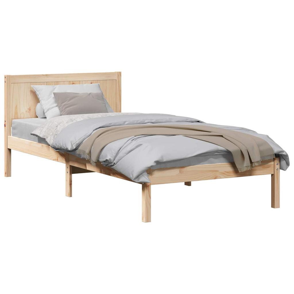 Bettgestell Braun 90 x 190 cm Massivholz Kiefer