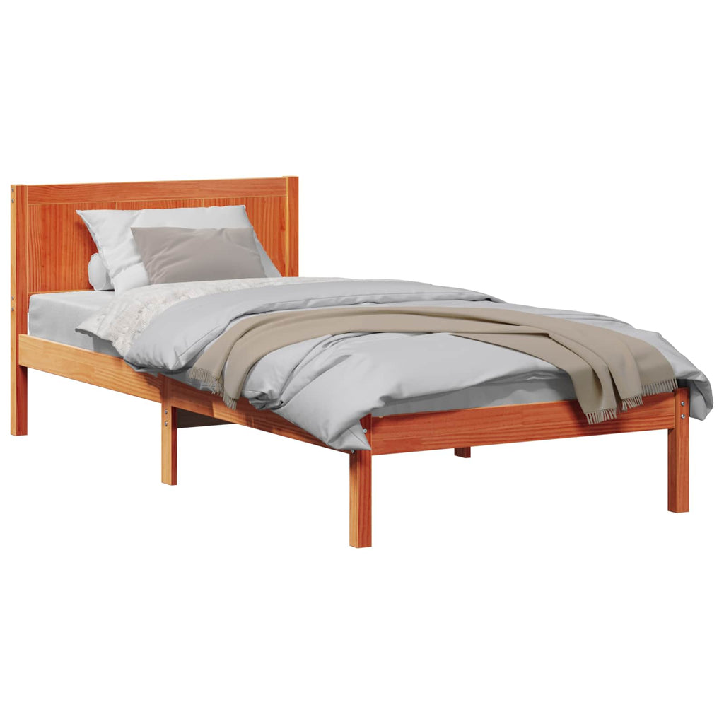 Bettgestell Braun 90 x 190 cm Massivholz Kiefer