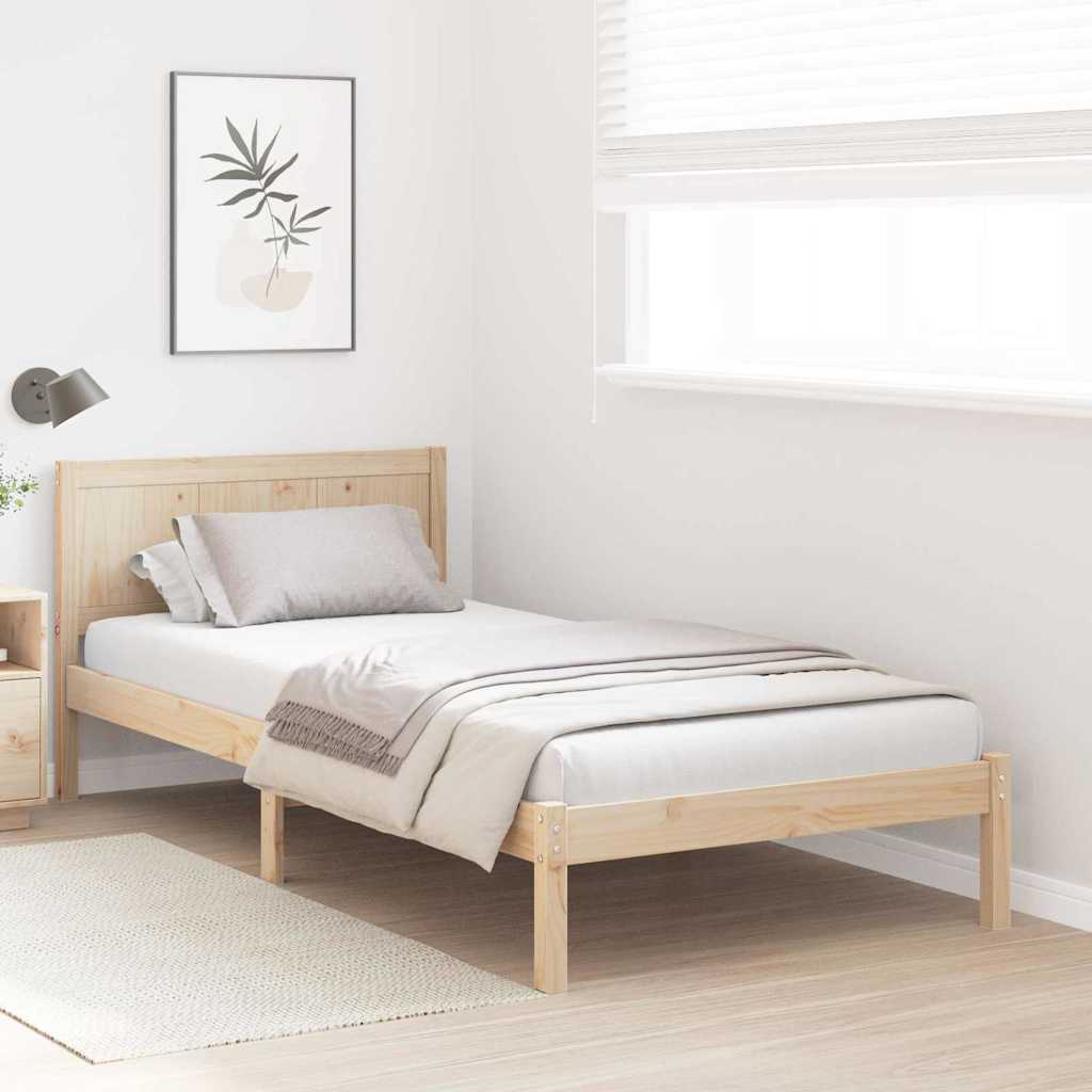 Bettgestell Braun 75 x 190 cm Massivholz Kiefer
