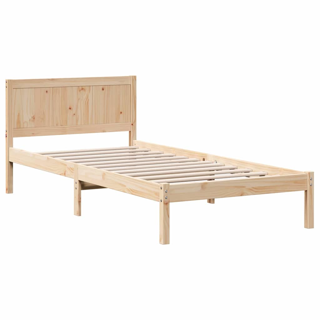 Bettgestell Braun 75 x 190 cm Massivholz Kiefer