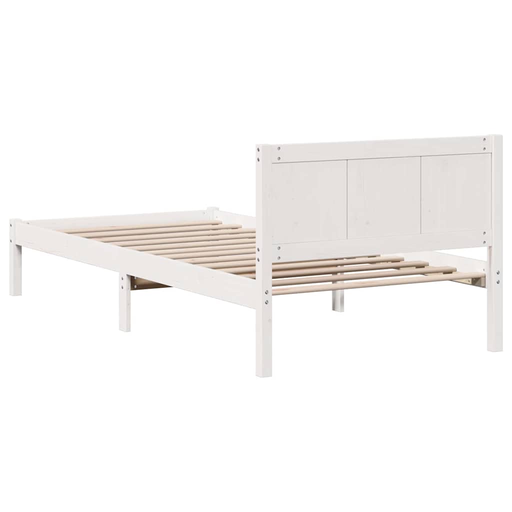 Bettgestell Weiß 75 x 190 cm Massivholz Kiefer