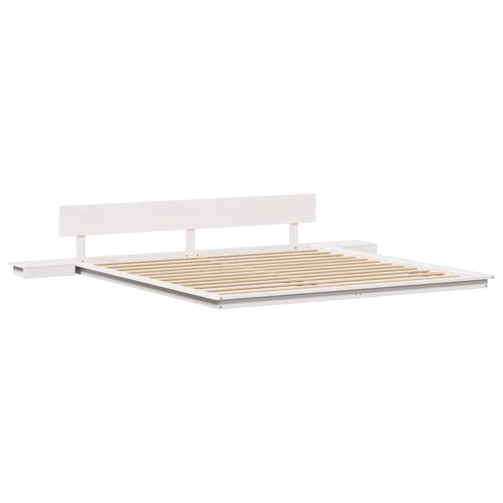 Bettgestell Weiß 200 x 200 cm Holz