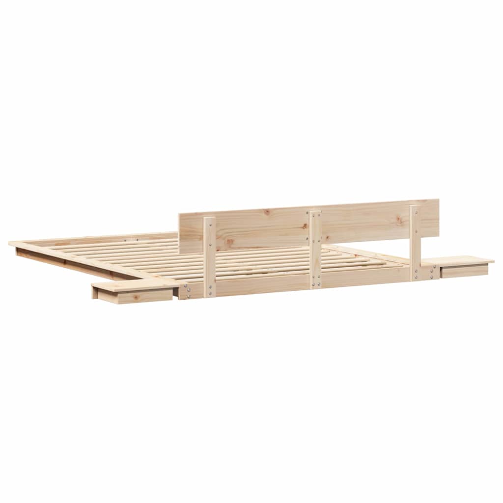 Bettgestell mit Kopfteil mit Speicher Braun 160 x 200 cm Holz