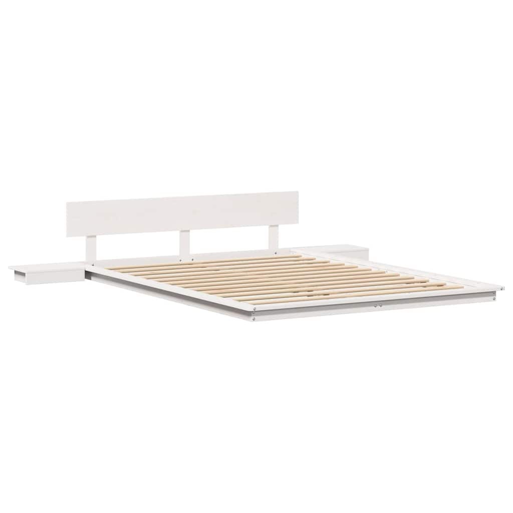 Bettgestell Weiß 150 x 200 cm Holz