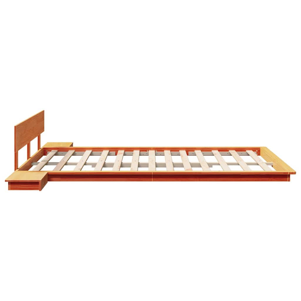 Bettgestell mit Kopfteil mit Speicher Braun 140 x 200 cm Holz