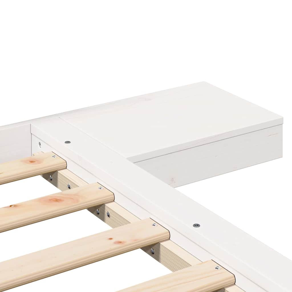 Bettgestell mit Kopfteil mit Speicher Braun 135 x 190 cm Holz