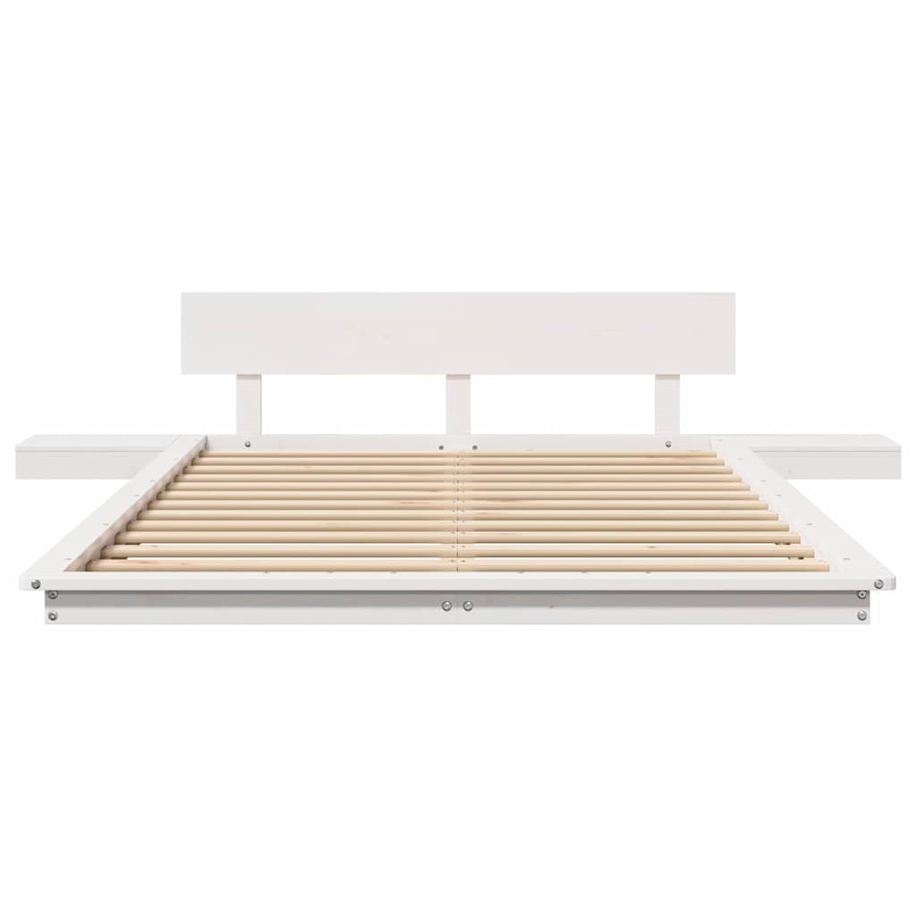 Bettgestell mit Kopfteil mit Speicher Braun 135 x 190 cm Holz
