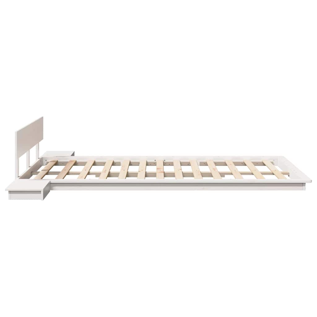 Bettgestell mit Kopfteil mit Speicher Braun 135 x 190 cm Holz