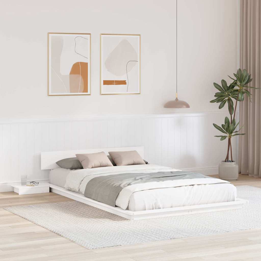 Bettgestell Weiß 120 x 190 cm Holz