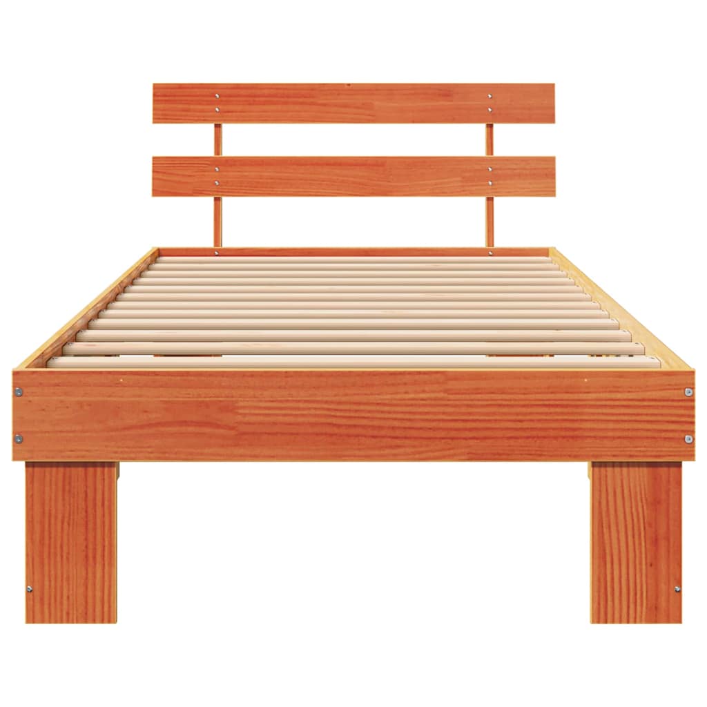 Bettrahmen Wachsbraun 90 x 200 cm Massives Kiefernholz