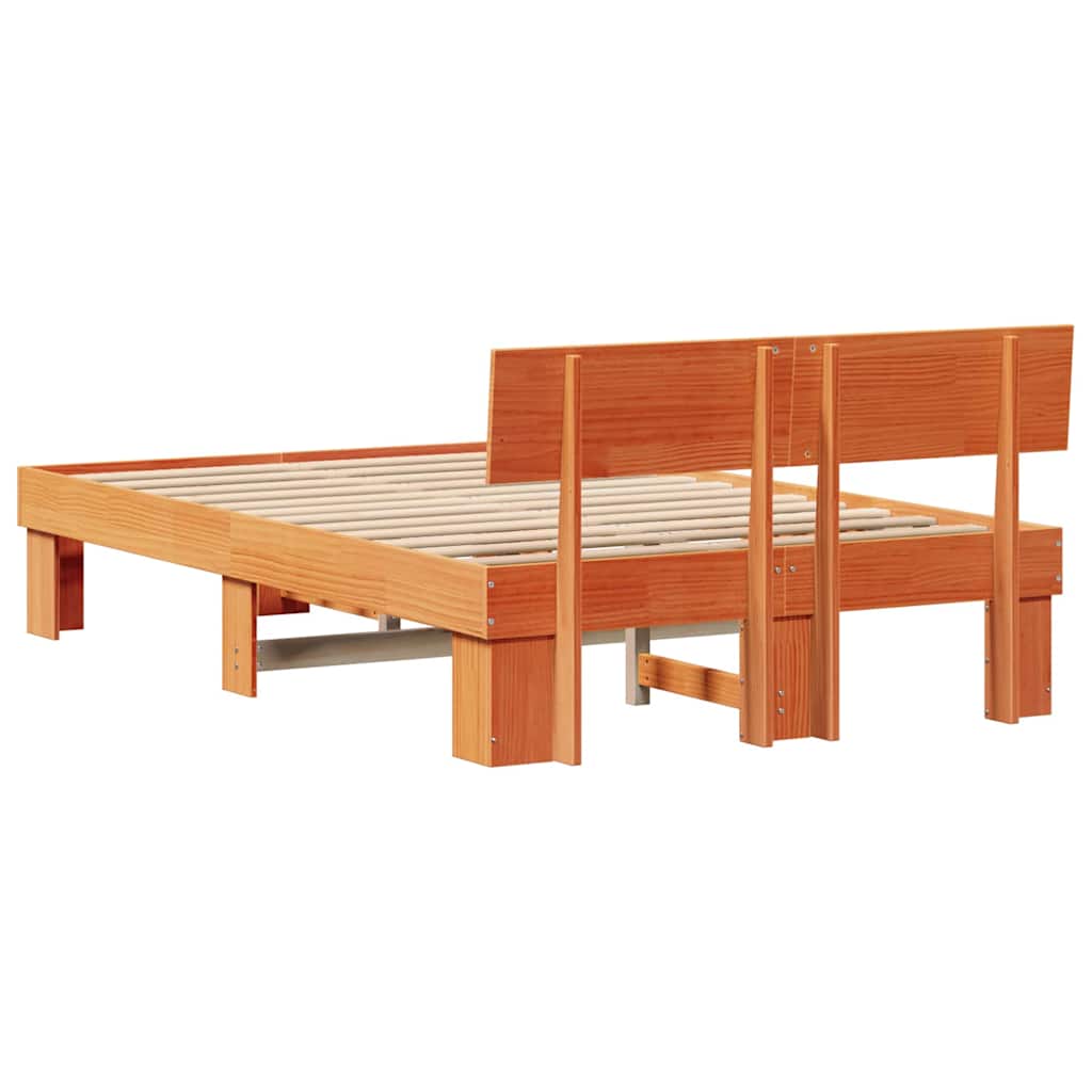 Bettrahmen Wachsbraun 120 x 200 cm Massives Kiefernholz