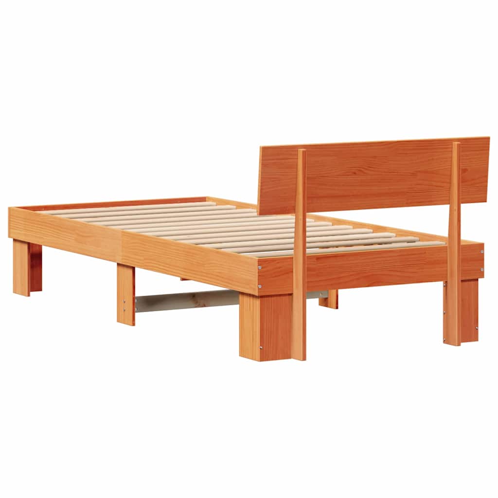 Bettrahmen Wachsbraun 80 x 200 cm Massives Kiefernholz