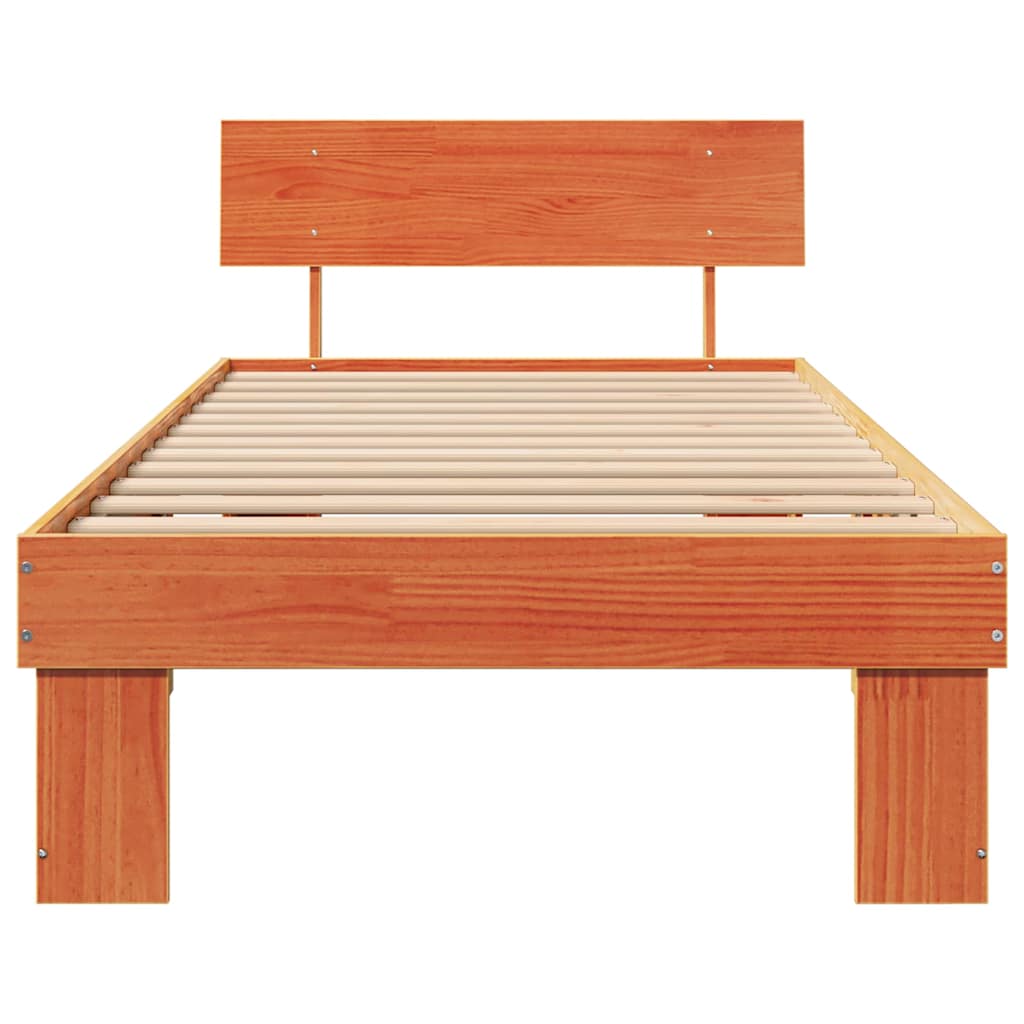 Bettrahmen Wachsbraun 75 x 190 cm Massives Kiefernholz