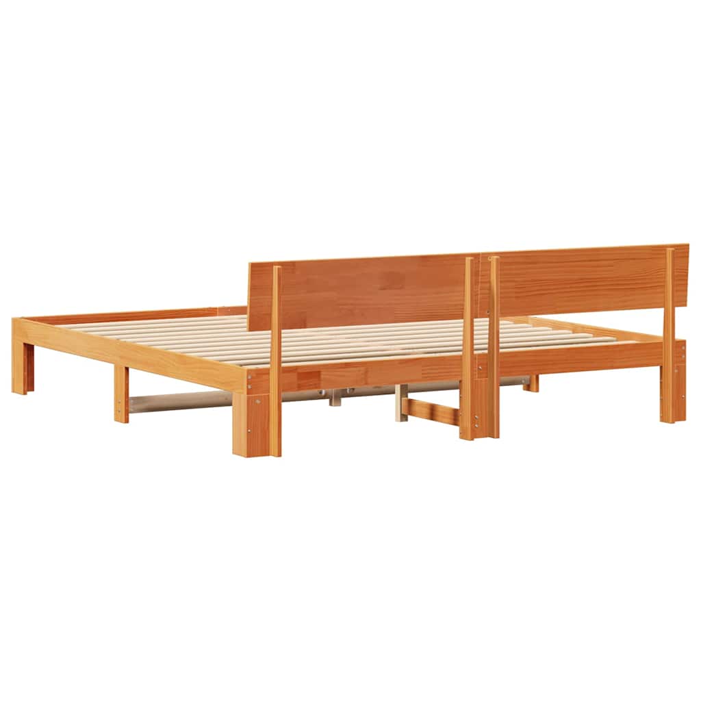Bettrahmen Wachsbraun 200 x 200 cm Massives Kiefernholz