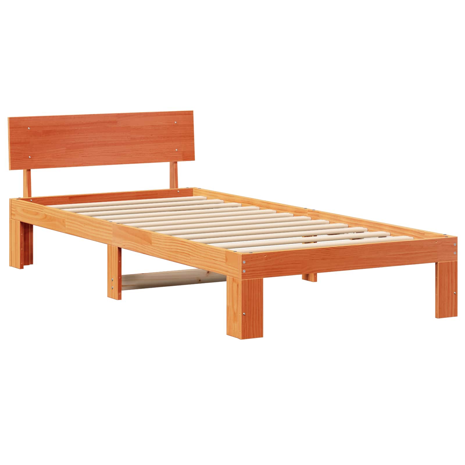 Bettrahmen Wachsbraun 90 x 200 cm Massives Kiefernholz