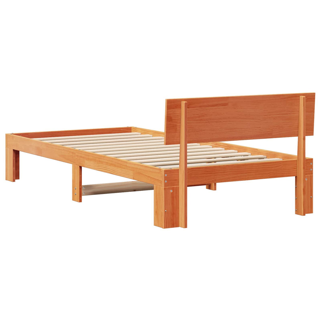 Bettrahmen Wachsbraun 90 x 200 cm Massives Kiefernholz