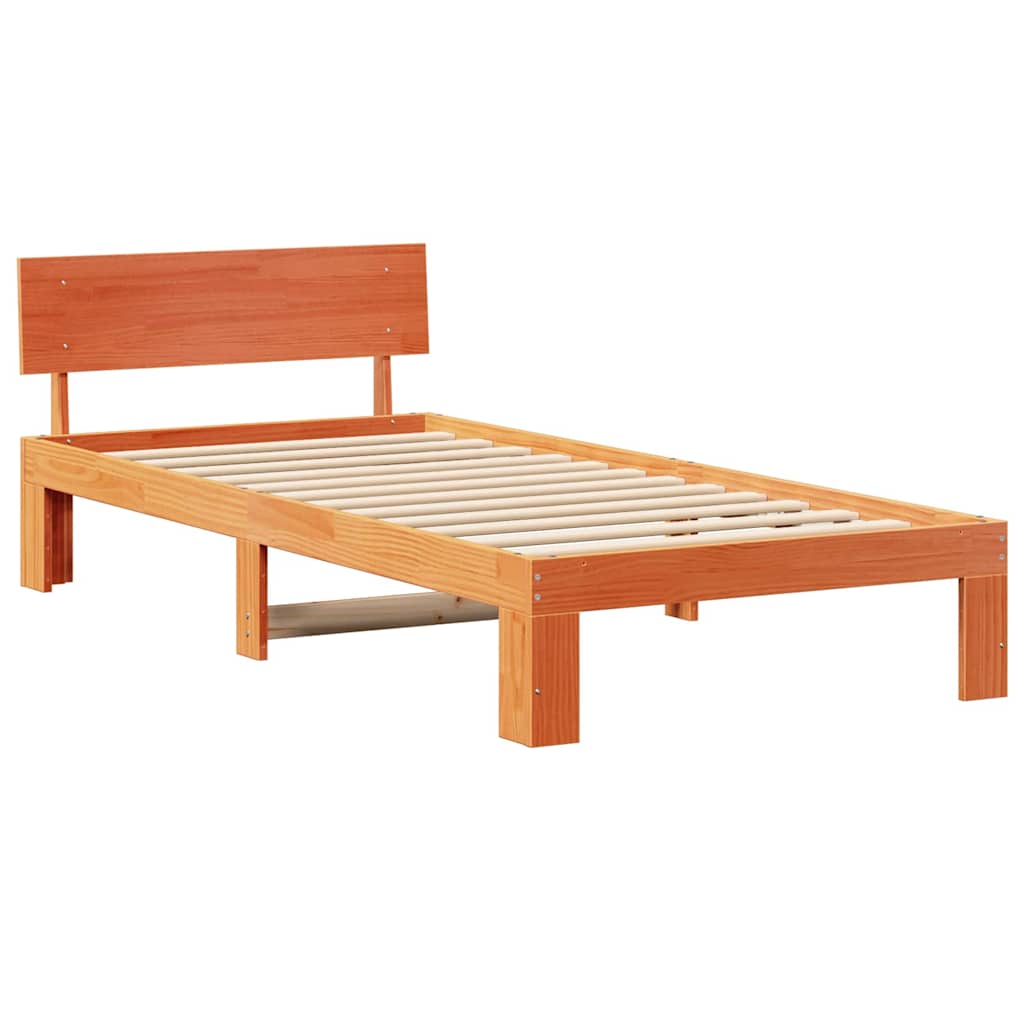 Bettrahmen Wachsbraun 90 x 190 cm Massives Kiefernholz