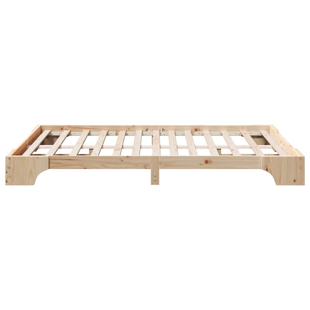 Bettrahmen Natur 150 x 200 cm Massives Kiefernholz
