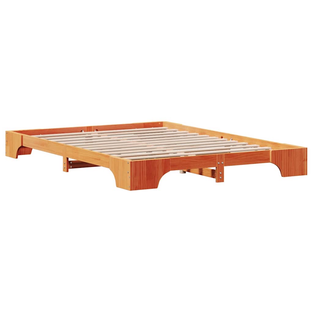 Bettrahmen Wachsbraun 150 x 200 cm Massives Kiefernholz