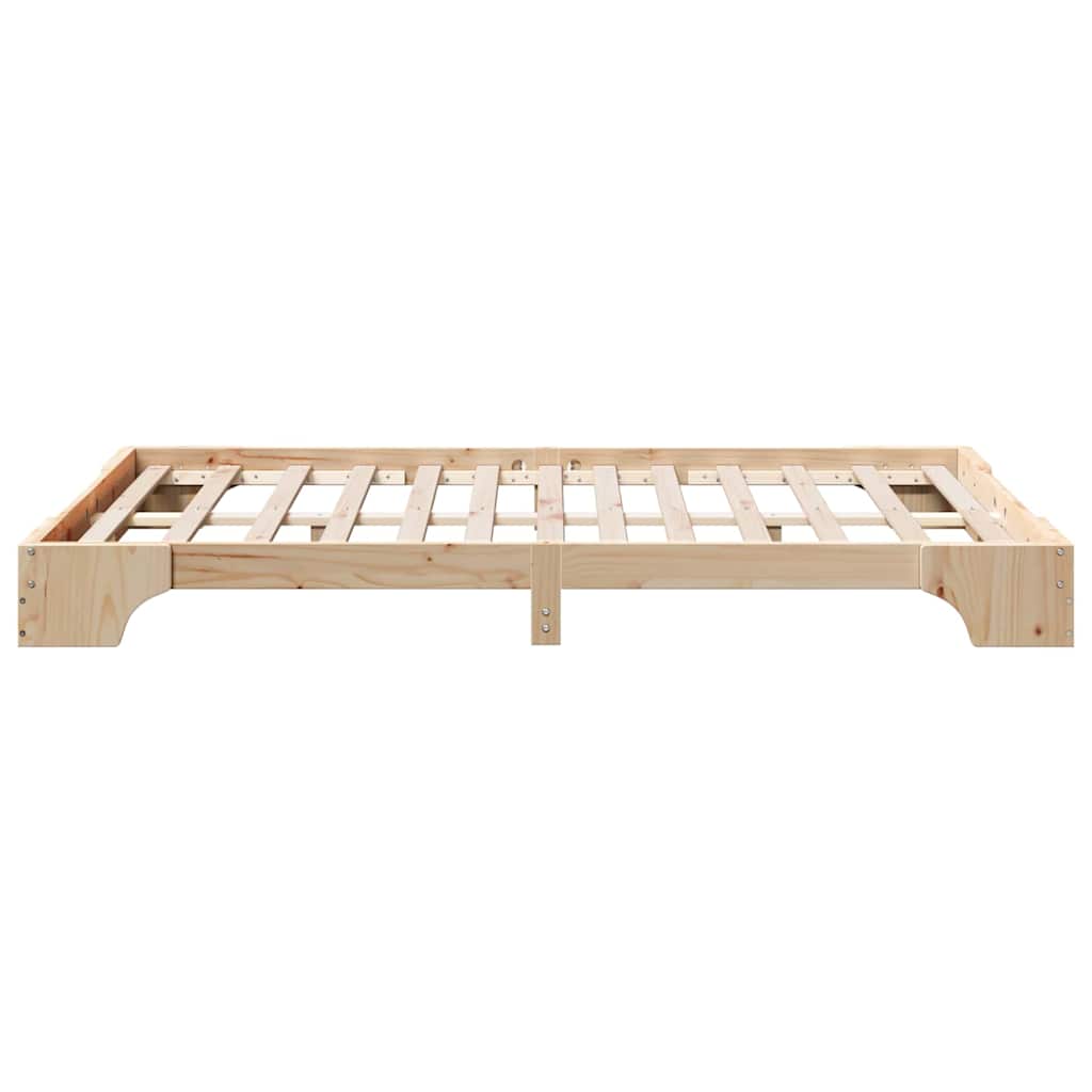Bettrahmen Natur 120 x 200 cm Massives Kiefernholz