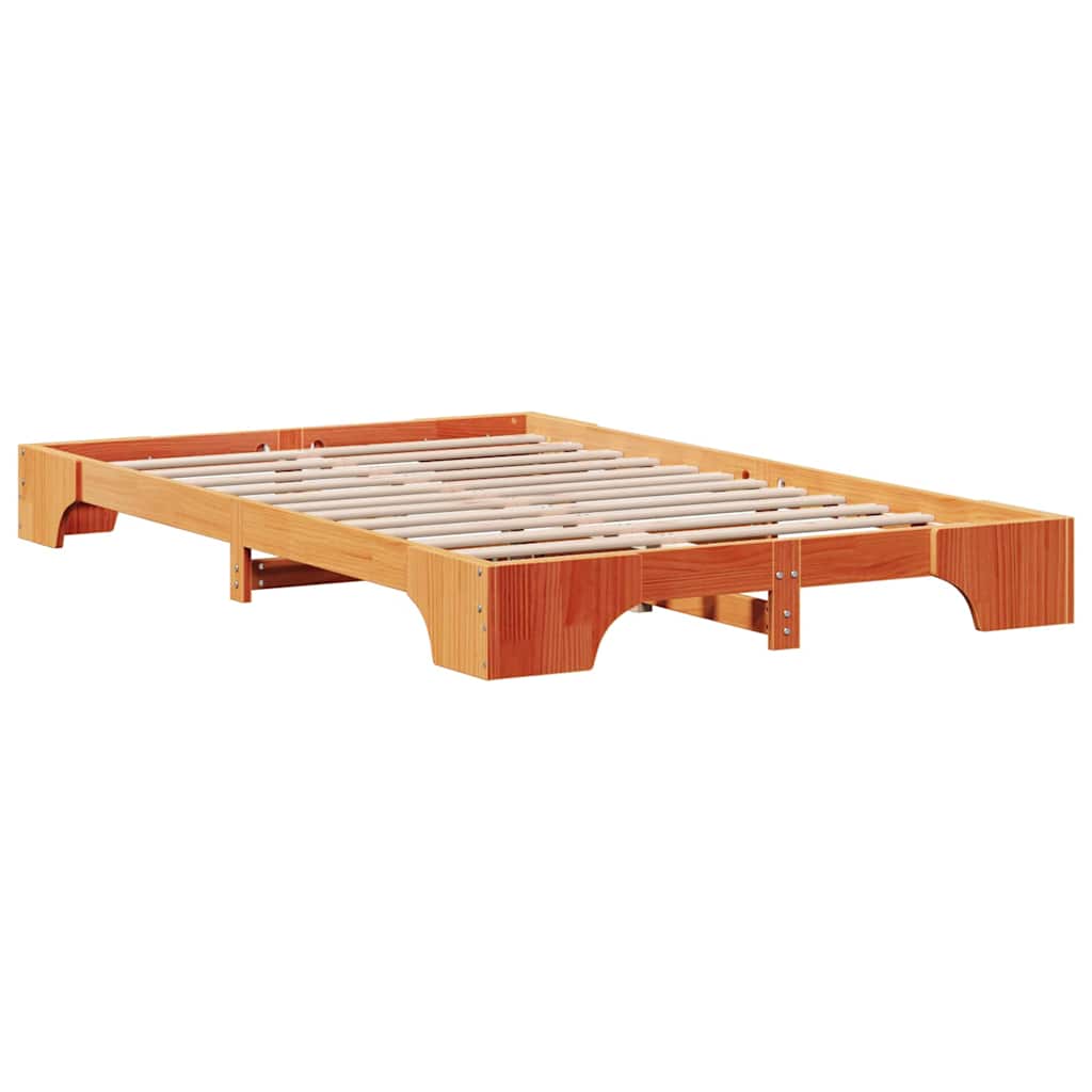 Bettrahmen Wachsbraun 120 x 200 cm Massives Kiefernholz