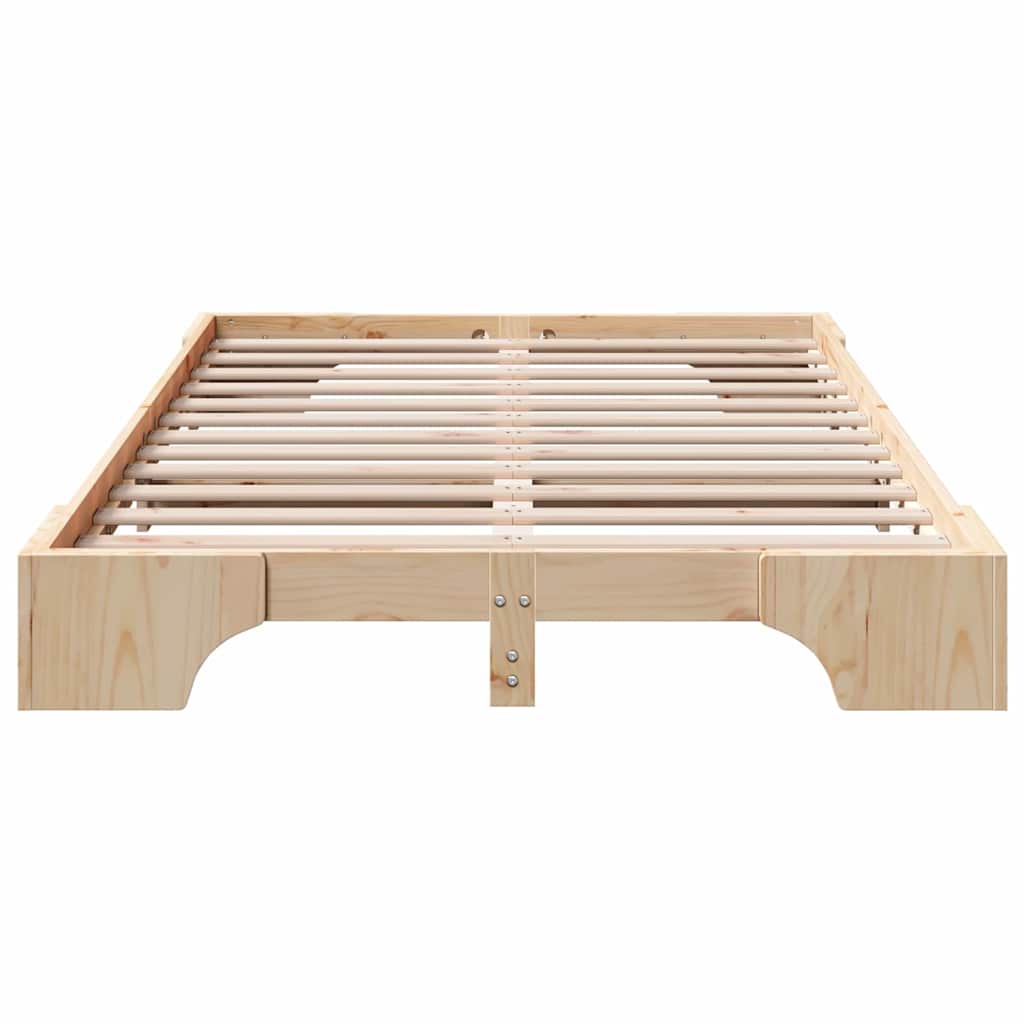 Bettrahmen Natur 120 x 190 cm Massives Kiefernholz