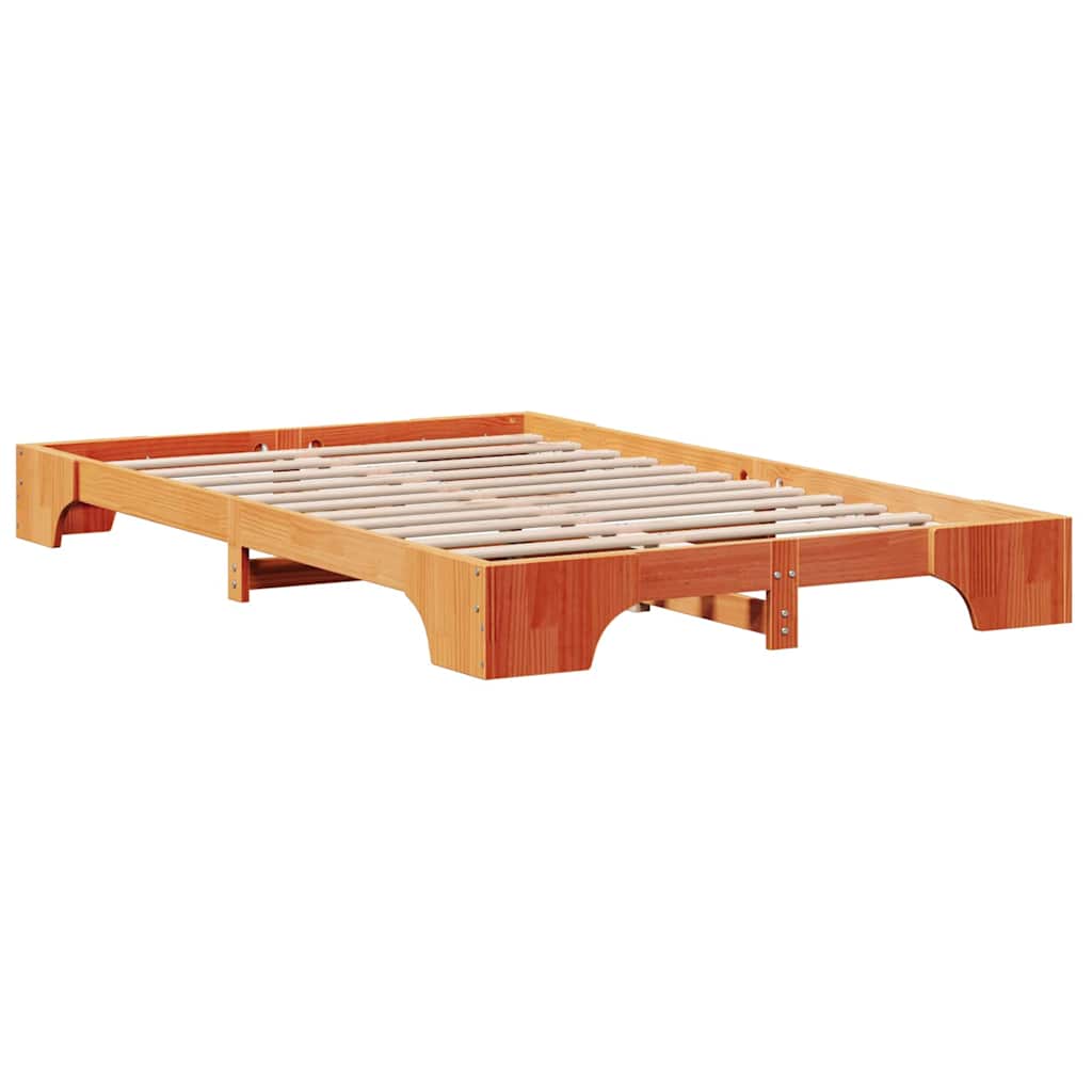 Bettrahmen Wachsbraun 120 x 190 cm Massives Kiefernholz