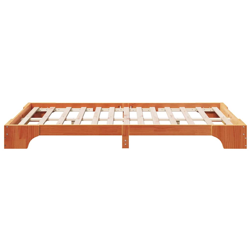Bettrahmen Wachsbraun 120 x 190 cm Massives Kiefernholz