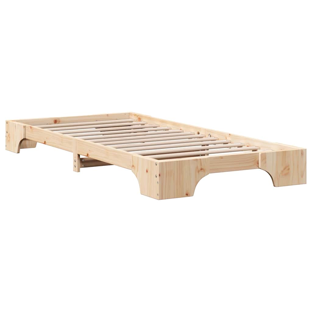 Bettrahmen Natur 90 x 190 cm Massives Kiefernholz