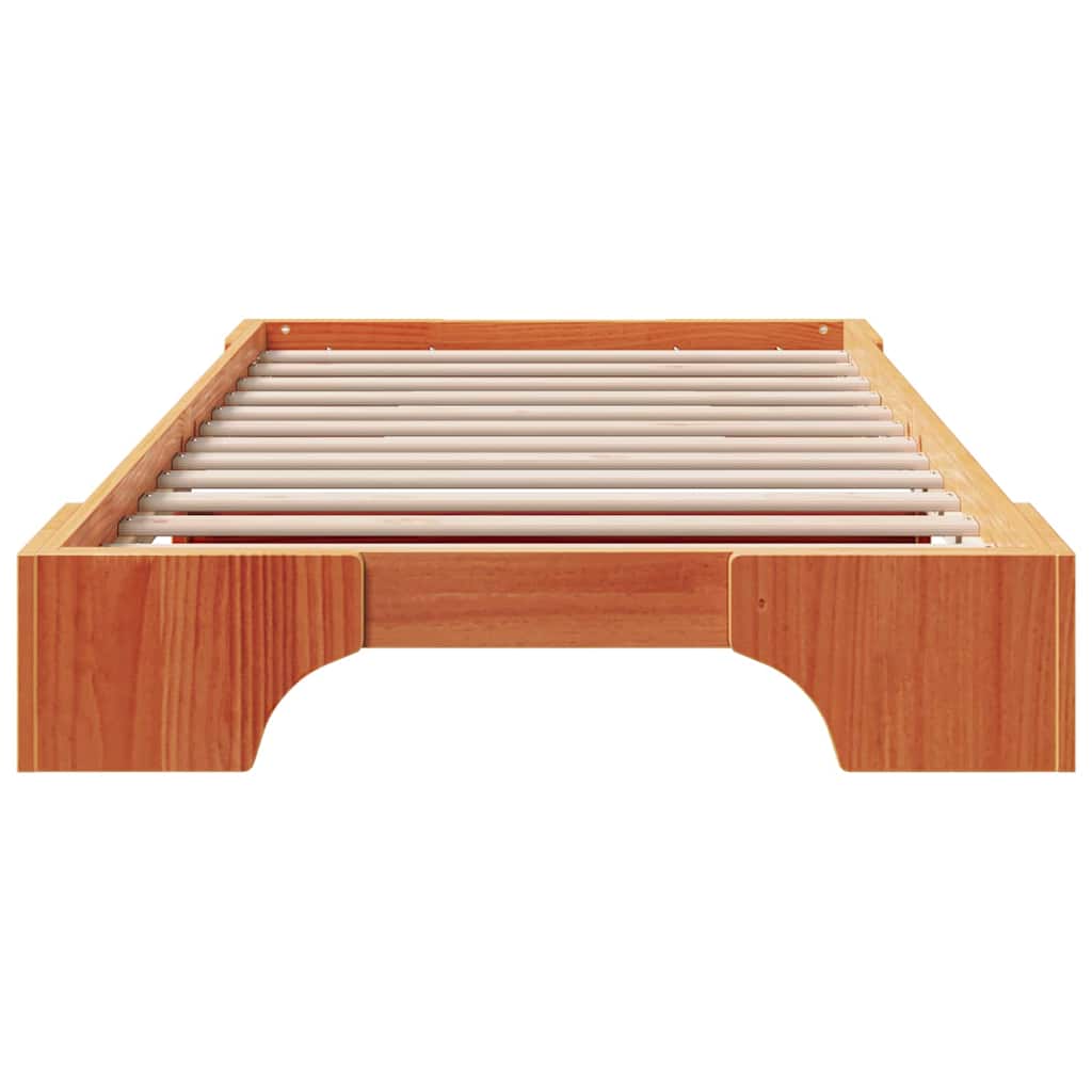 Bettrahmen Wachsbraun 90 x 190 cm Massives Kiefernholz