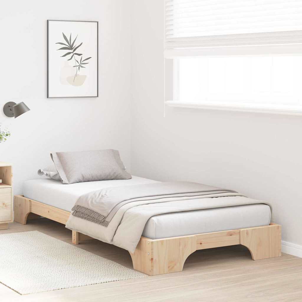 Bettrahmen Natur 75 x 190 cm Massives Kiefernholz