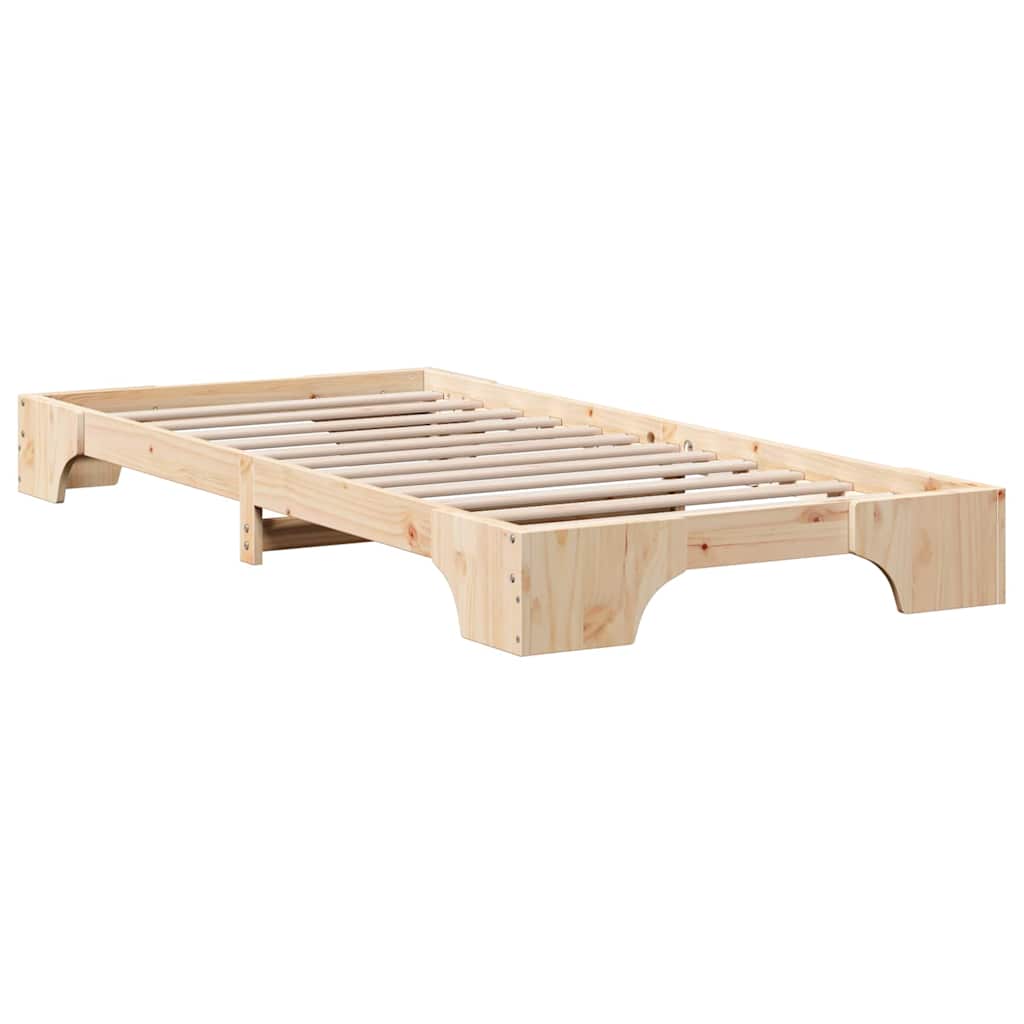 Bettrahmen Natur 75 x 190 cm Massives Kiefernholz