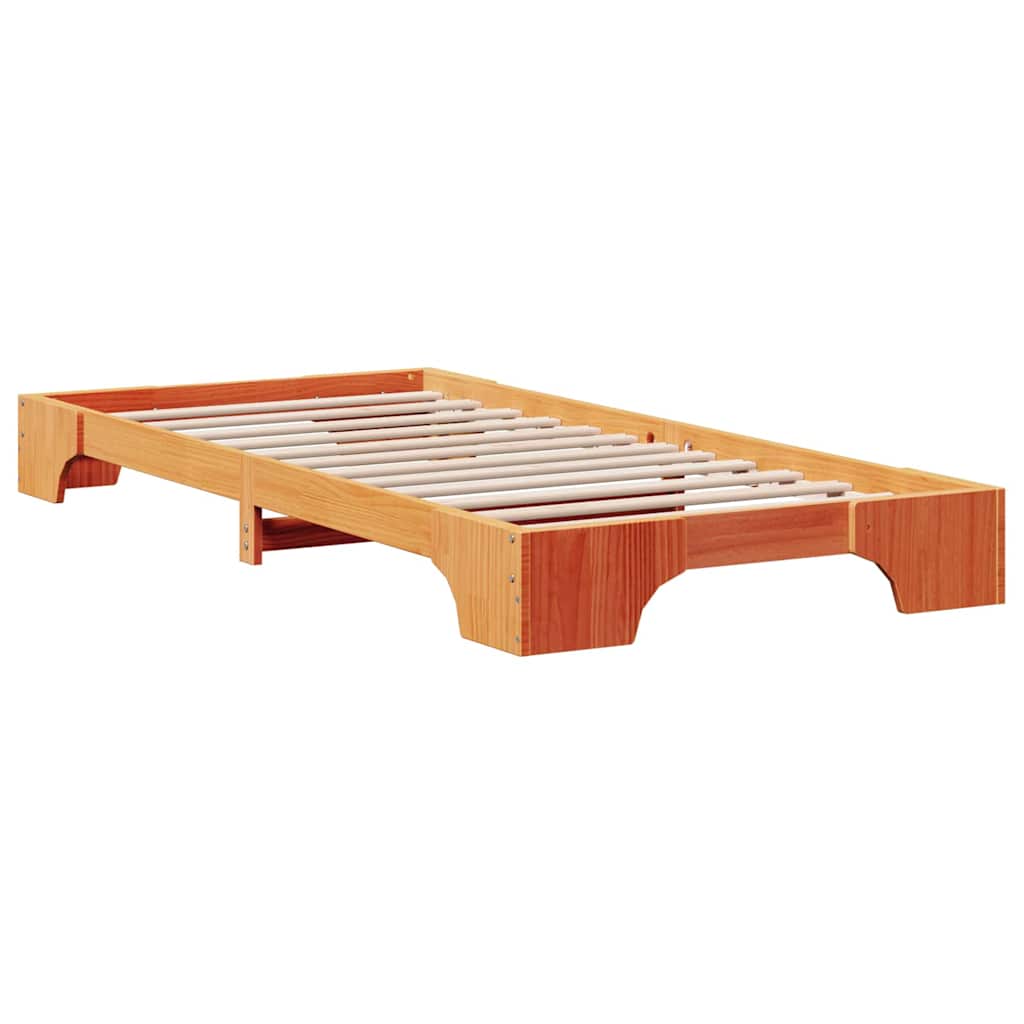 Bettrahmen Wachsbraun 75 x 190 cm Massives Kiefernholz