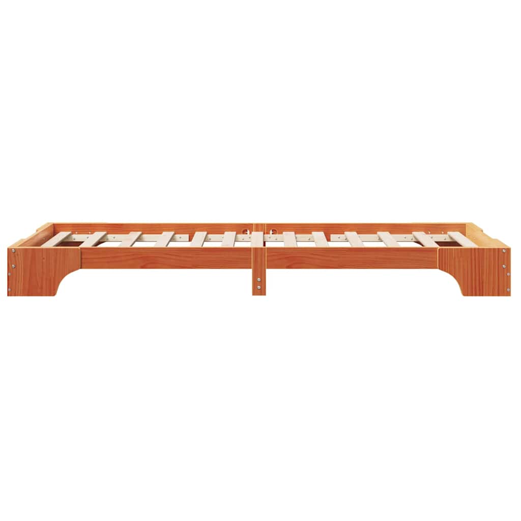 Bettrahmen Wachsbraun 75 x 190 cm Massives Kiefernholz