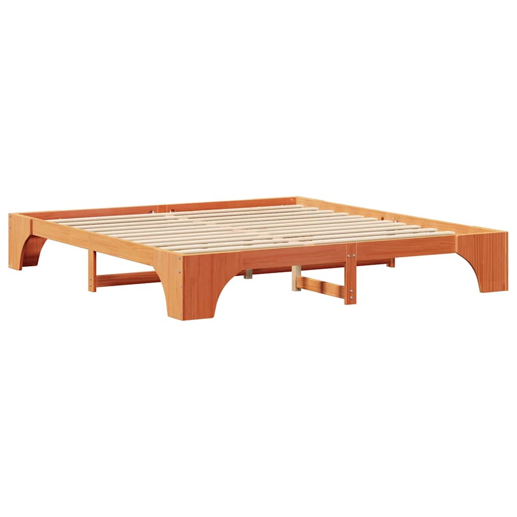 Bettrahmen Wachsbraun 200 x 200 cm Massives Kiefernholz