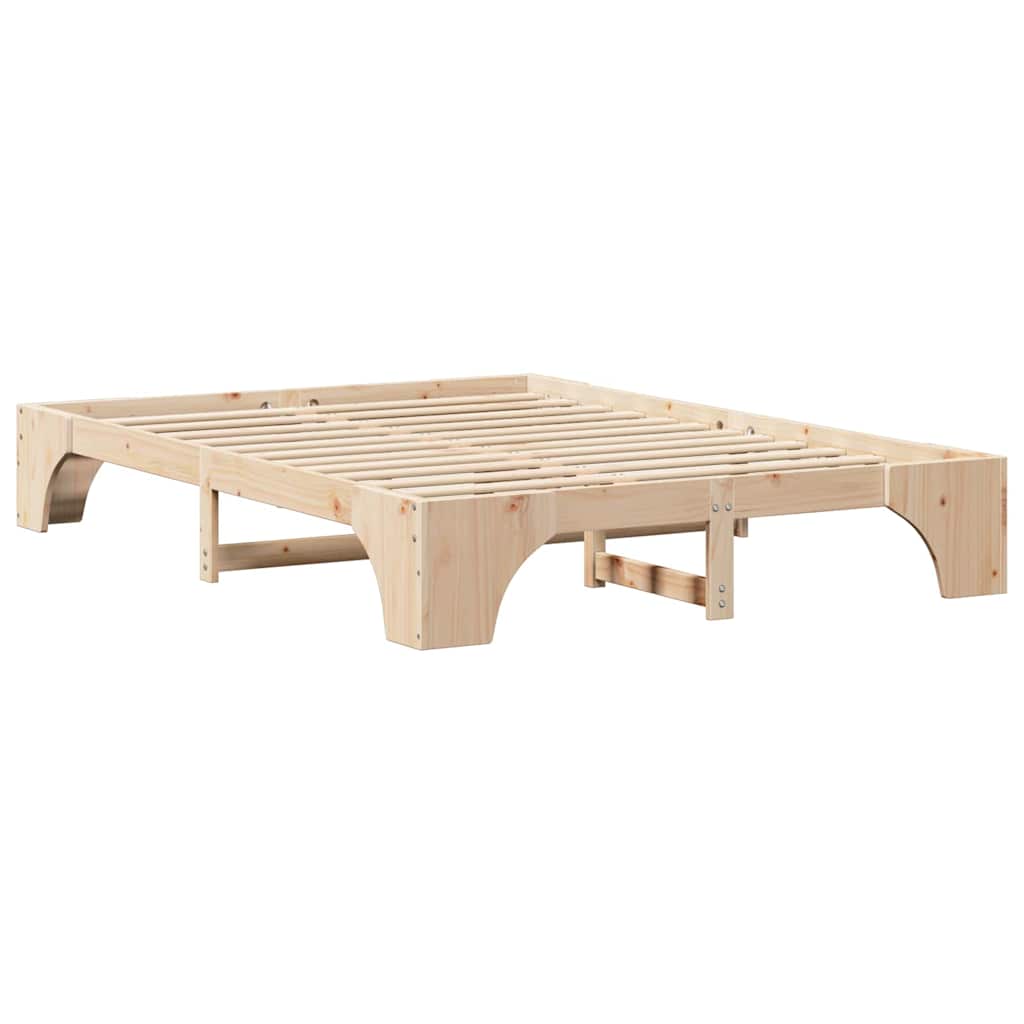 Bettrahmen Natur 150 x 200 cm Massives Kiefernholz