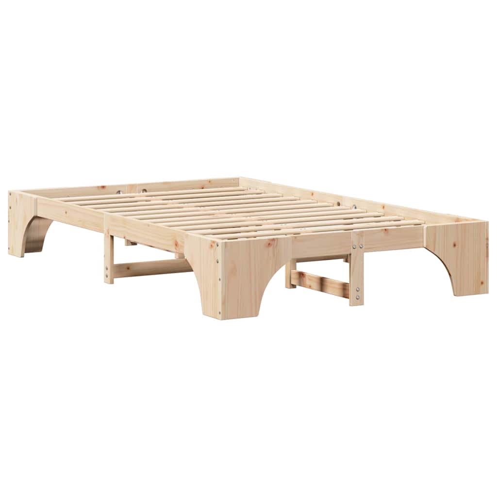 Bettrahmen Natur 140 x 190 cm Massives Kiefernholz