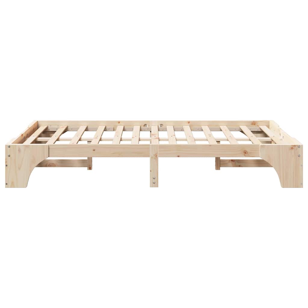 Bettrahmen Natur 135 x 190 cm Massives Kiefernholz