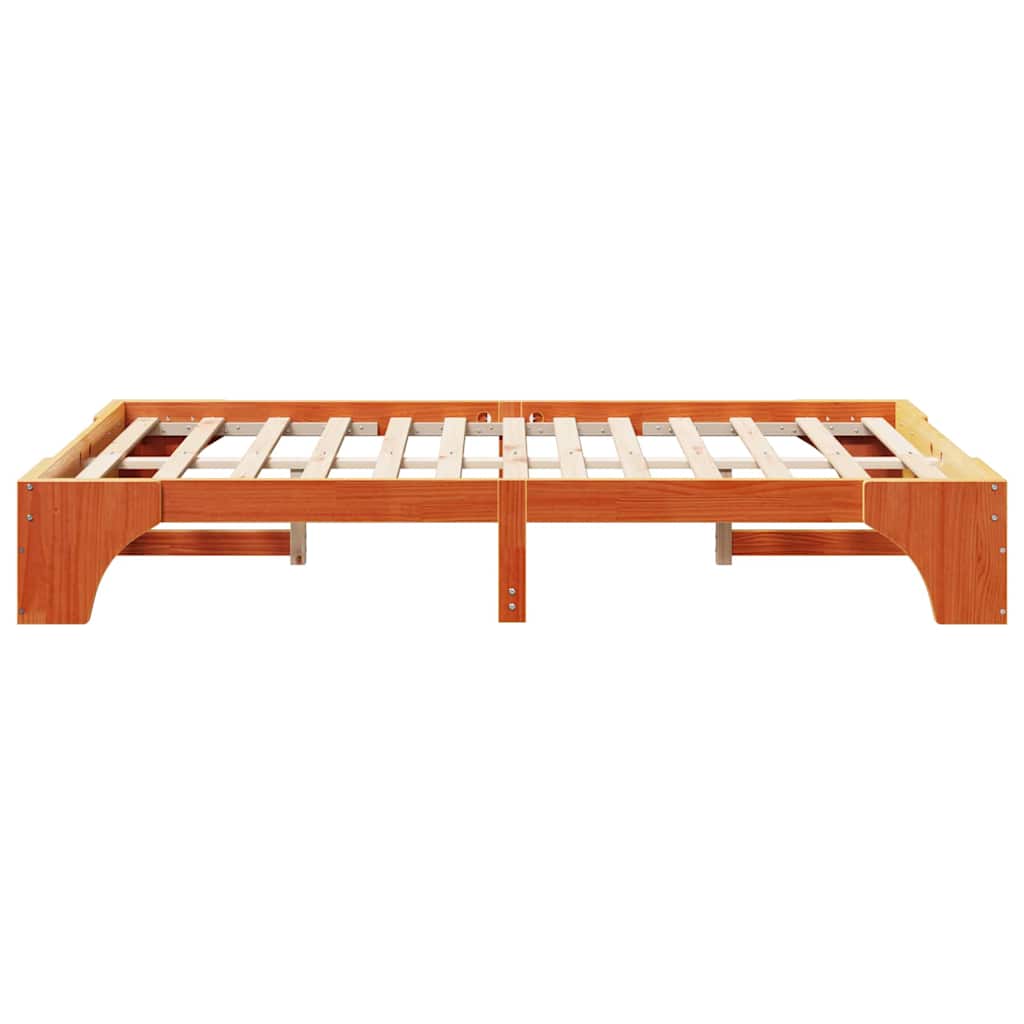 Bettrahmen Wachsbraun 135 x 190 cm Massives Kiefernholz