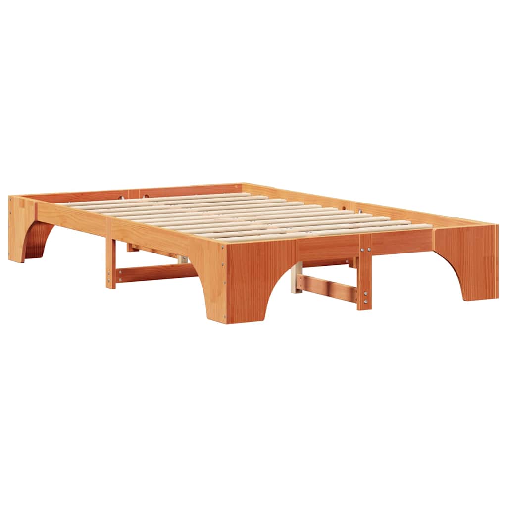 Bettrahmen Wachsbraun 120 x 190 cm Massives Kiefernholz