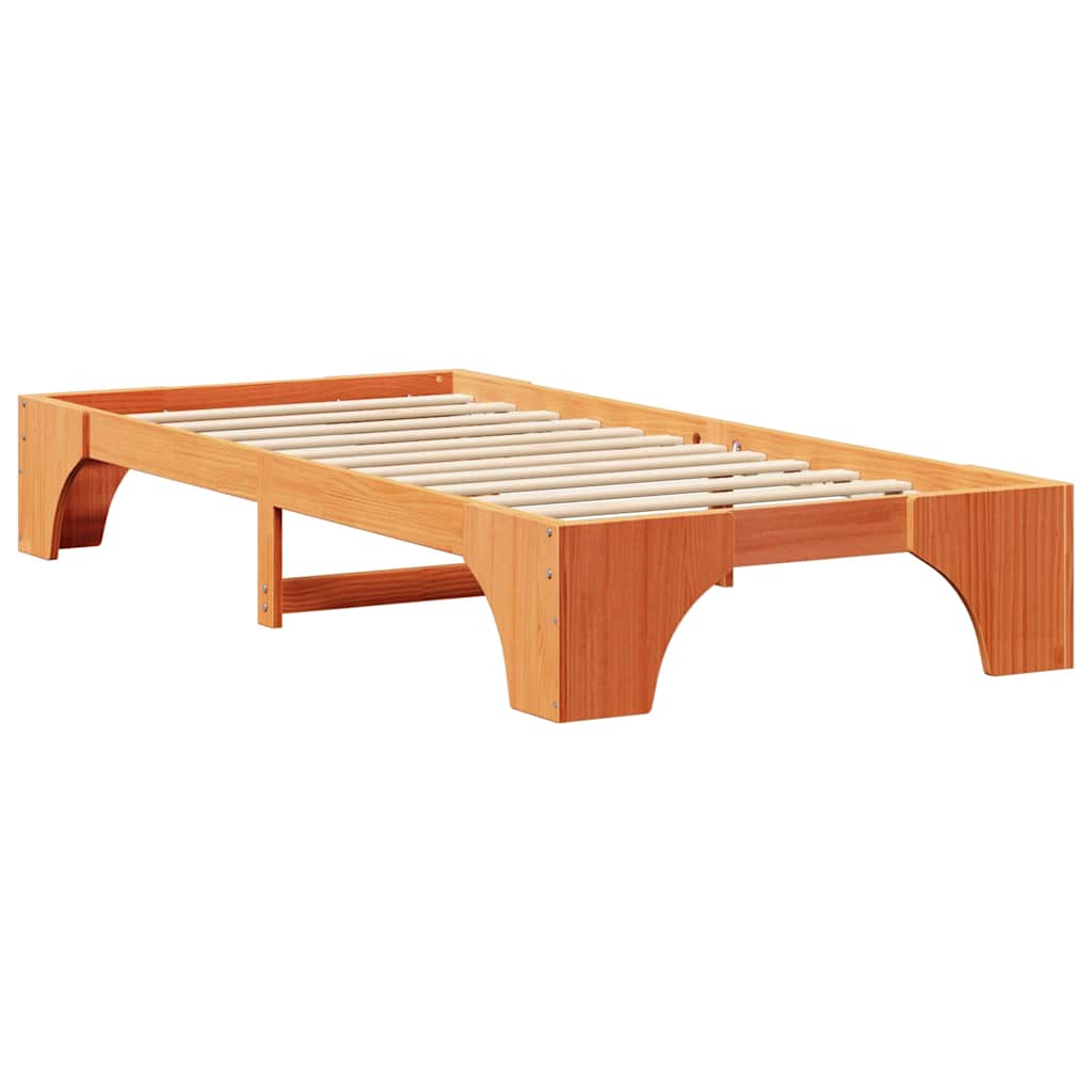 Bettrahmen Wachsbraun 90 x 200 cm Massives Kiefernholz