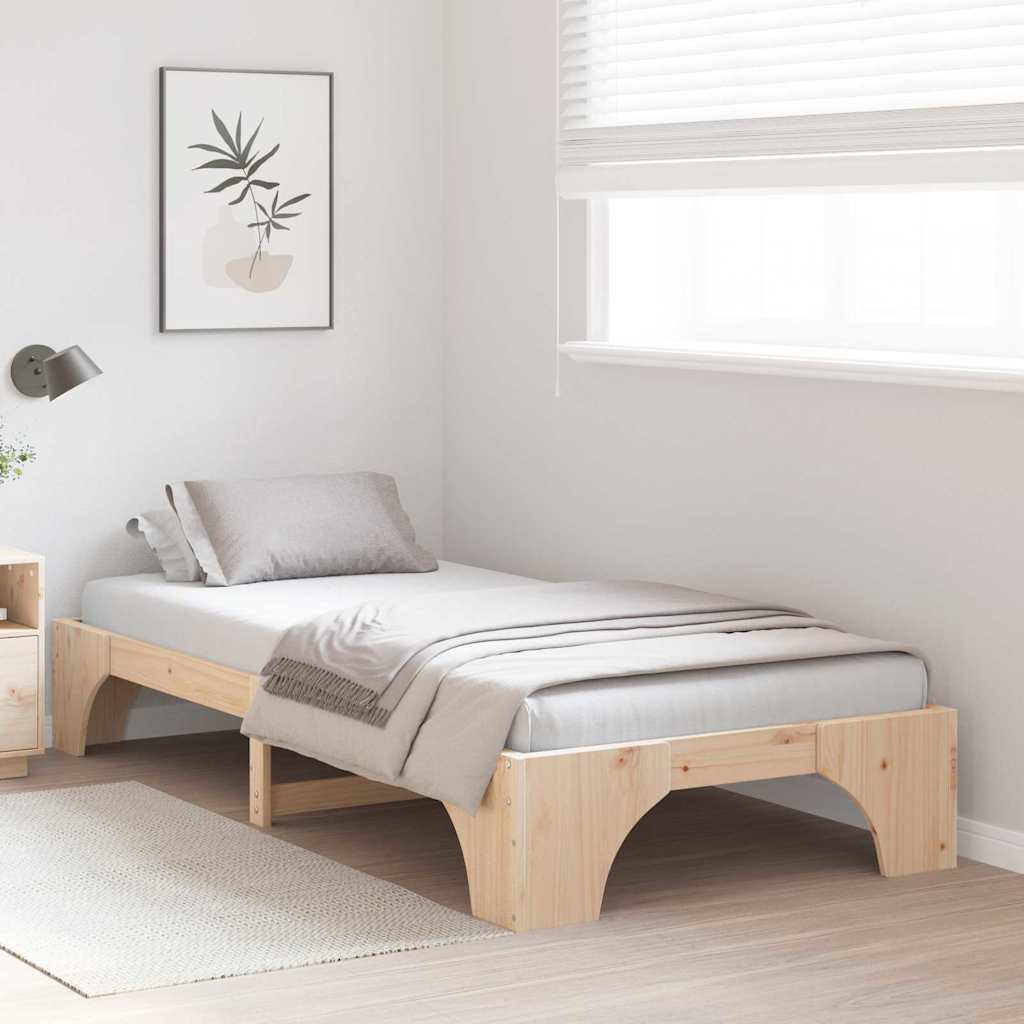 Bettrahmen Natur 80 x 200 cm Massives Kiefernholz