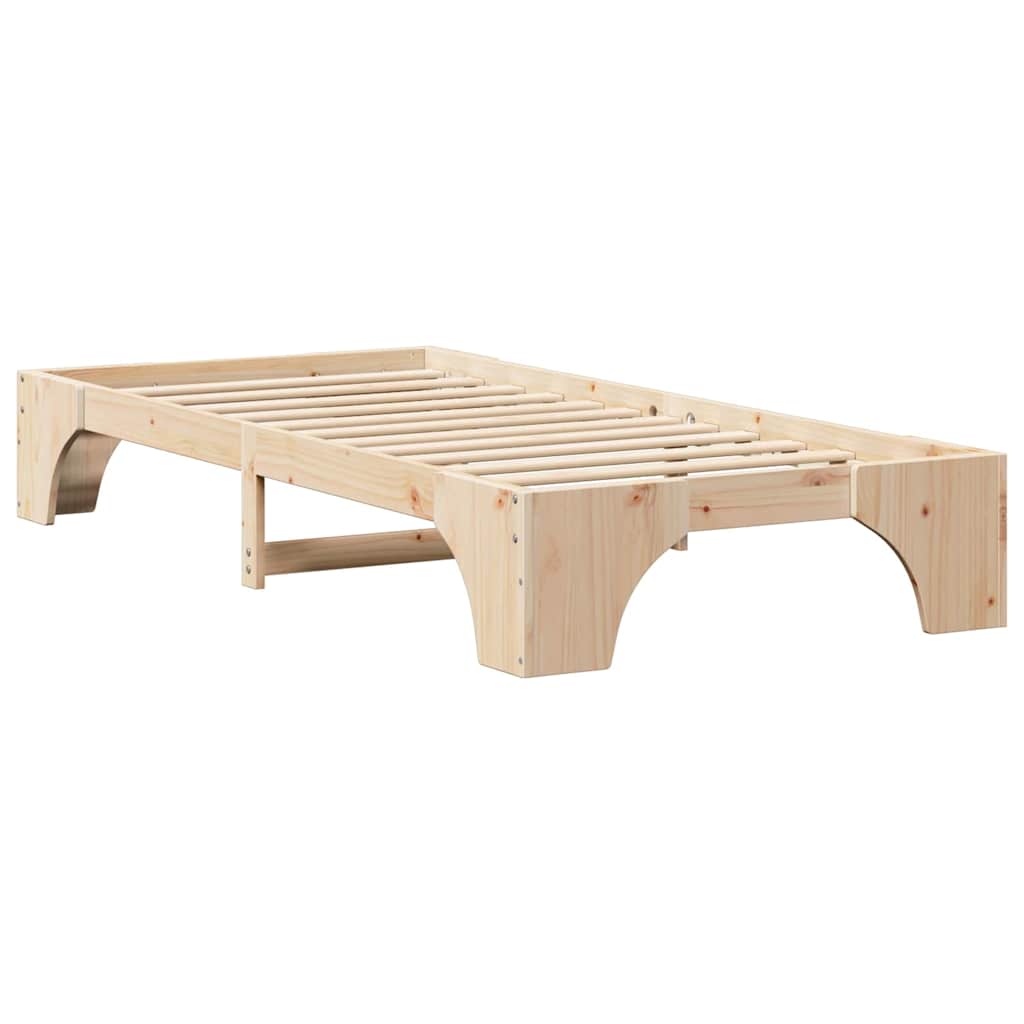 Bettrahmen Natur 90 x 190 cm Massives Kiefernholz