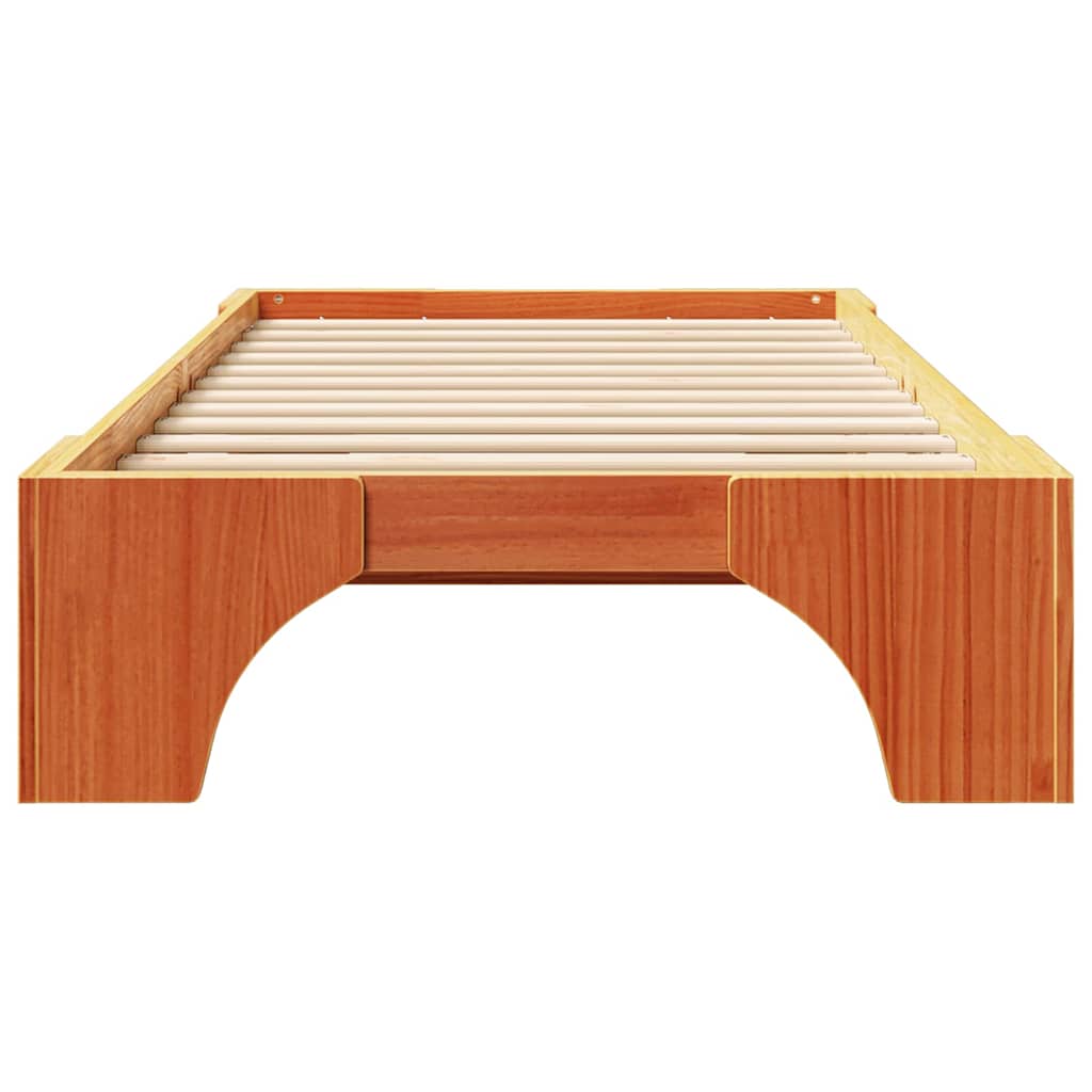 Bettrahmen Wachsbraun 90 x 190 cm Massives Kiefernholz
