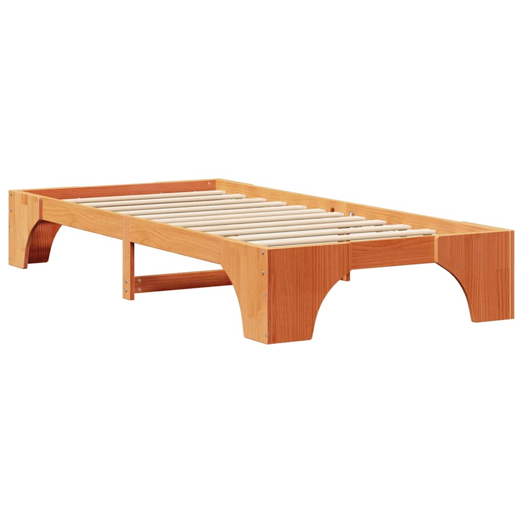 Bettrahmen Wachsbraun 75 x 190 cm Massives Kiefernholz