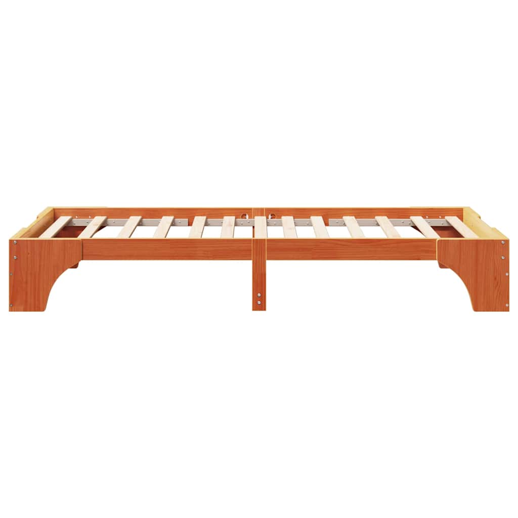 Bettrahmen Wachsbraun 75 x 190 cm Massives Kiefernholz