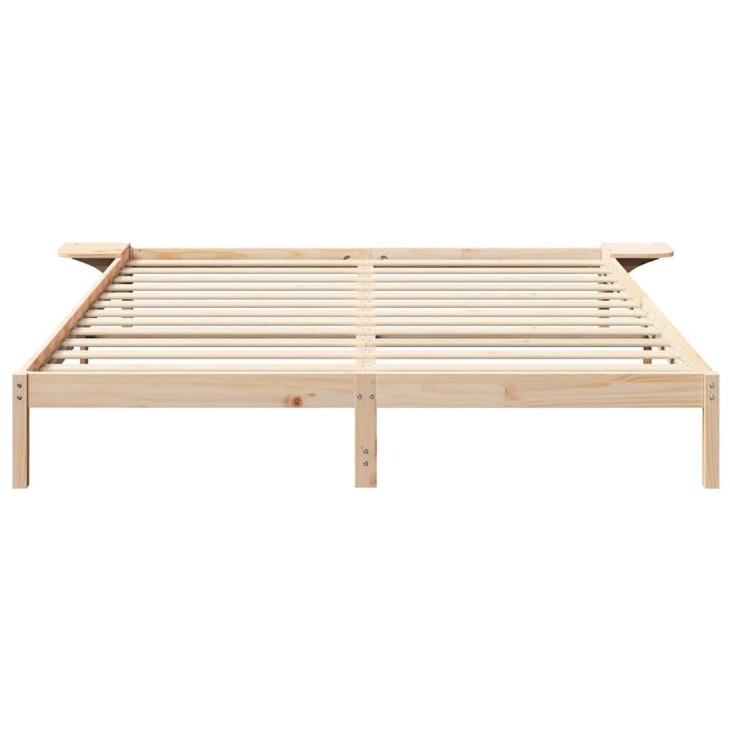 Bettrahmen Natur 200 x 200 cm Massives Kiefernholz