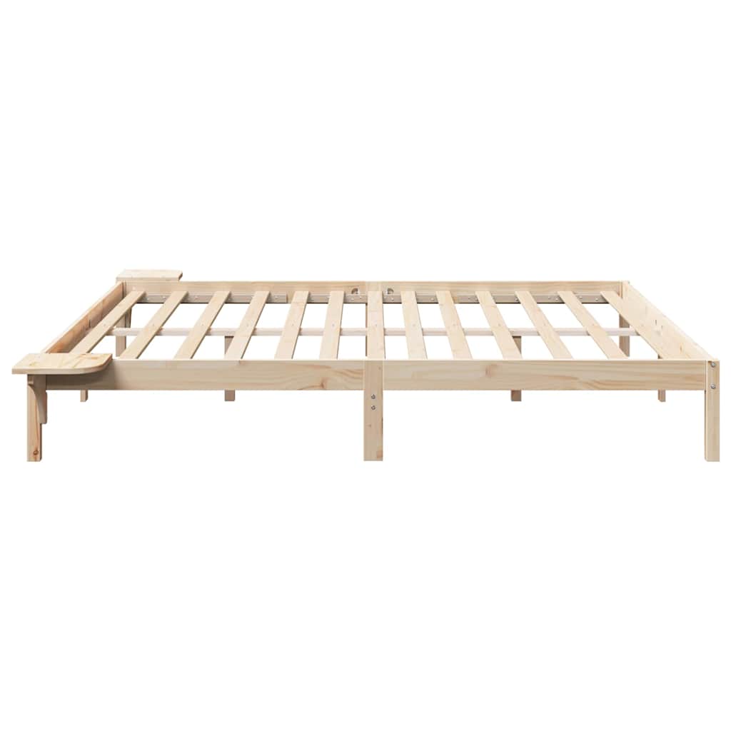 Bettrahmen Natur 200 x 200 cm Massives Kiefernholz