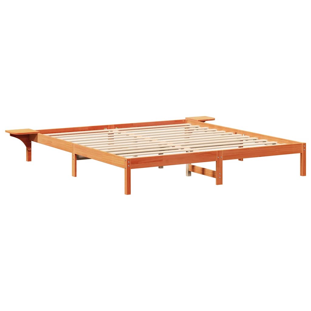 Bettrahmen Wachsbraun 200 x 200 cm Massives Kiefernholz